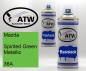 Preview: Mazda, Spirited Green Metallic, 36A: 400ml Sprühdose + 400ml Klarlack - Set, von ATW Autoteile West.